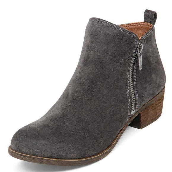 lucky brand gray suede booties